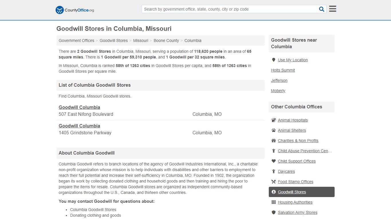 Goodwill Stores - Columbia, MO (Donations & Stores)